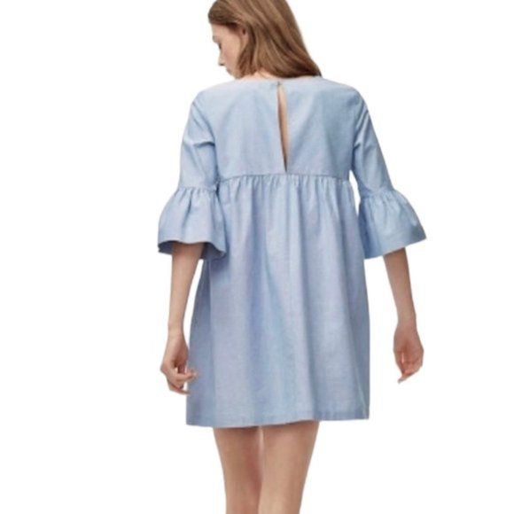 Aritzia Sunday Best Bell-Sleeve V-Neck Babydoll Dress - Picture 2 of 7